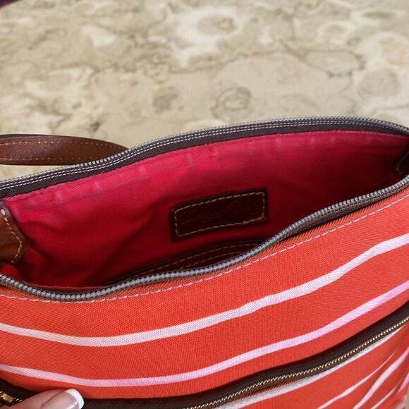Dooney & Bourke Leather & Striped Canvas Shoulder Bag - Picture 15 of 16